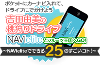 ポケットにカーナビ入れて、ドライブにでかけよう 吉田由美の桃狩りドライブ NAVIeliteとフルーツ王国へGO!〜NAVIeliteでできる、25のすごいコト!