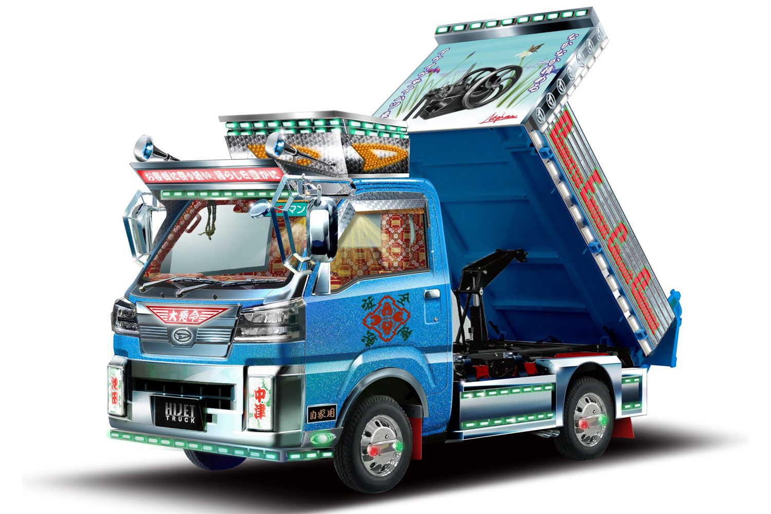 ホットウィール12台セット　ニッサン　マツダ　　　三菱　デコトラ　軽トラ ダイハツが“デコトラ”仕様の「ハイゼット トラック」を出展【東京