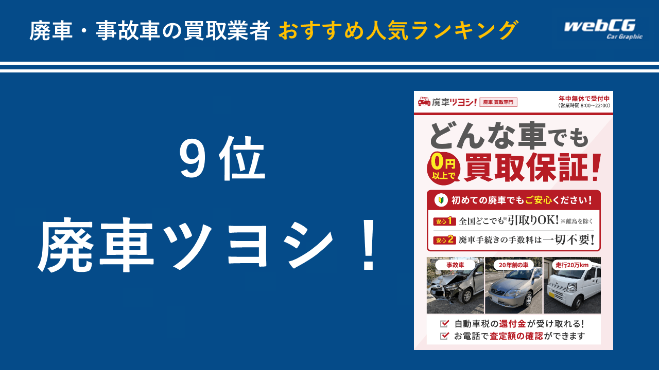 9位:廃車ツヨシ!