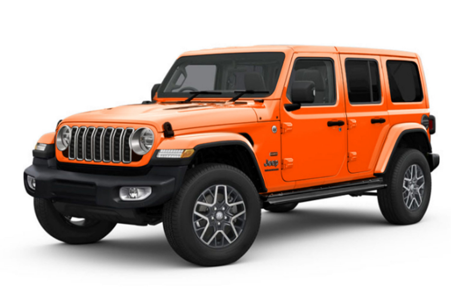 鮮やかなオレンジ色のボディーカラーをまとう「ジープ・ラングラー